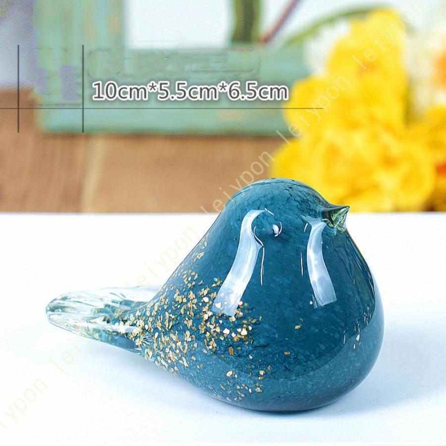 ガラス 鳥 置物 装飾 ハンドメイド 吹きガラス 置き物