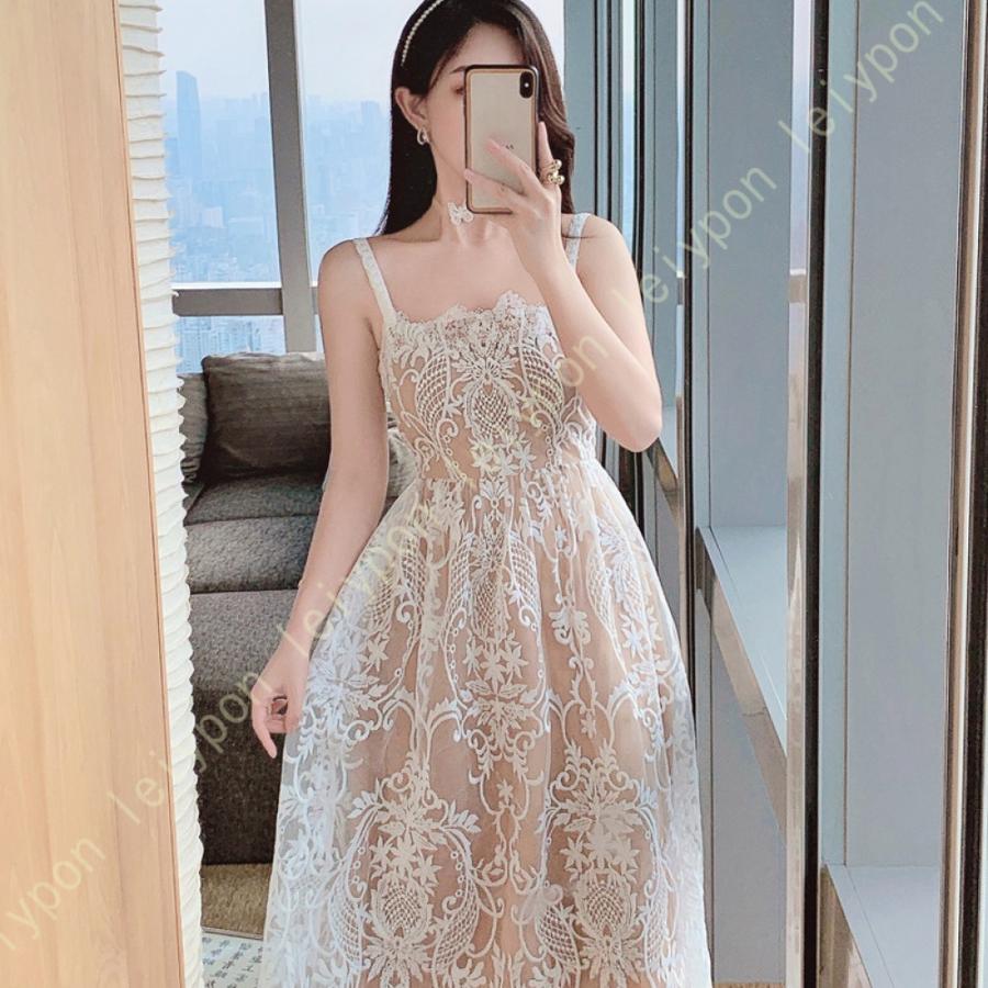 イブニングドレス ロング ノースリーブ Aライン 花柄レース レディース 演奏会 二次会 発表会 司会者 ブライズメイド ドレス ロングドレス パーティードレス_15