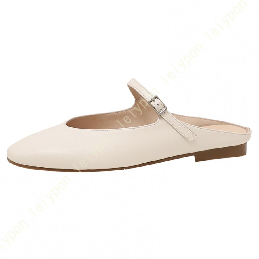 レディースミュール オフィスサンダル 歩きやすい つま先あり