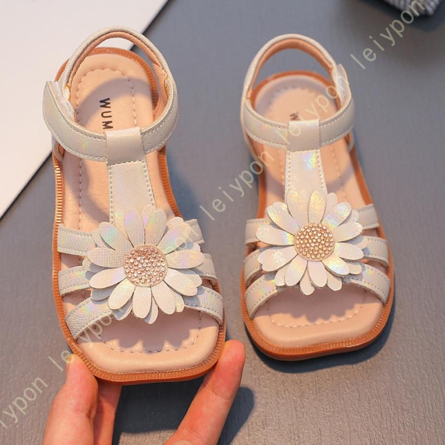 軽量 女の子 サンダル ガールズ キッズ ビーチサンダル ぺたんこ サマーサンダル 子供靴 お散歩 夏 女児 オシャレ クッション 柔らかい 軽い すべり止め
