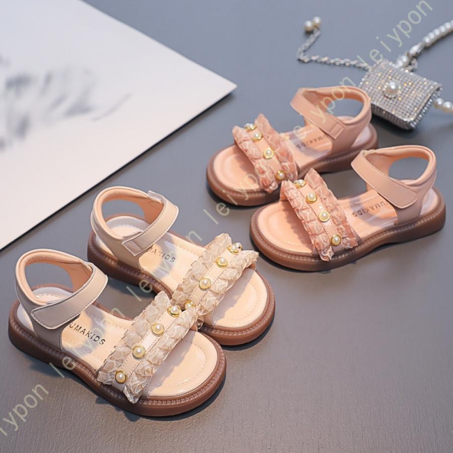 ドレスシューズ フラワー フォーマルシューズ 滑り止め キッズ 靴 プリンセス ベビーシューズ ベロクロ 春夏 サンダル 女の子 キッズシューズ 幅広_6