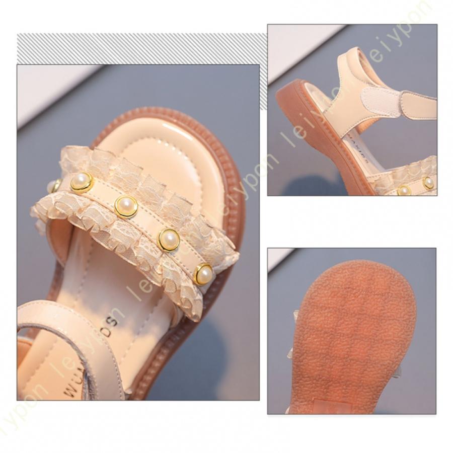ドレスシューズ フラワー フォーマルシューズ 滑り止め キッズ 靴 プリンセス ベビーシューズ ベロクロ 春夏 サンダル 女の子 キッズシューズ 幅広_10