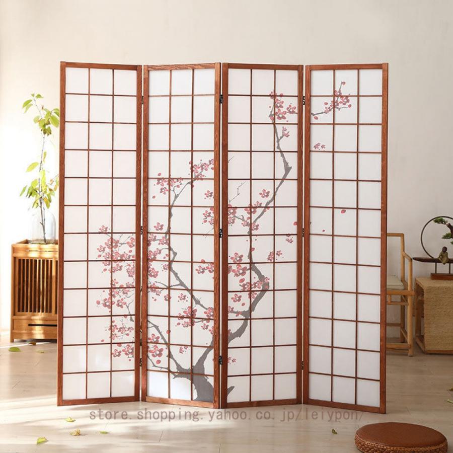 木製　間仕切り　建具　障子　手作り　らパーテーション 障子風 スクリーン 4連 ハイタイプ 高180 間仕切り 仕切り 衝立