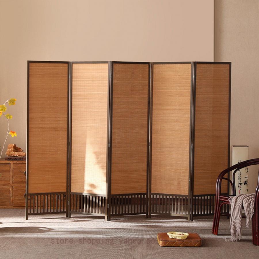パーテーション 間仕切り 4連 折りたたみ 竹製 仕切り 和風 無