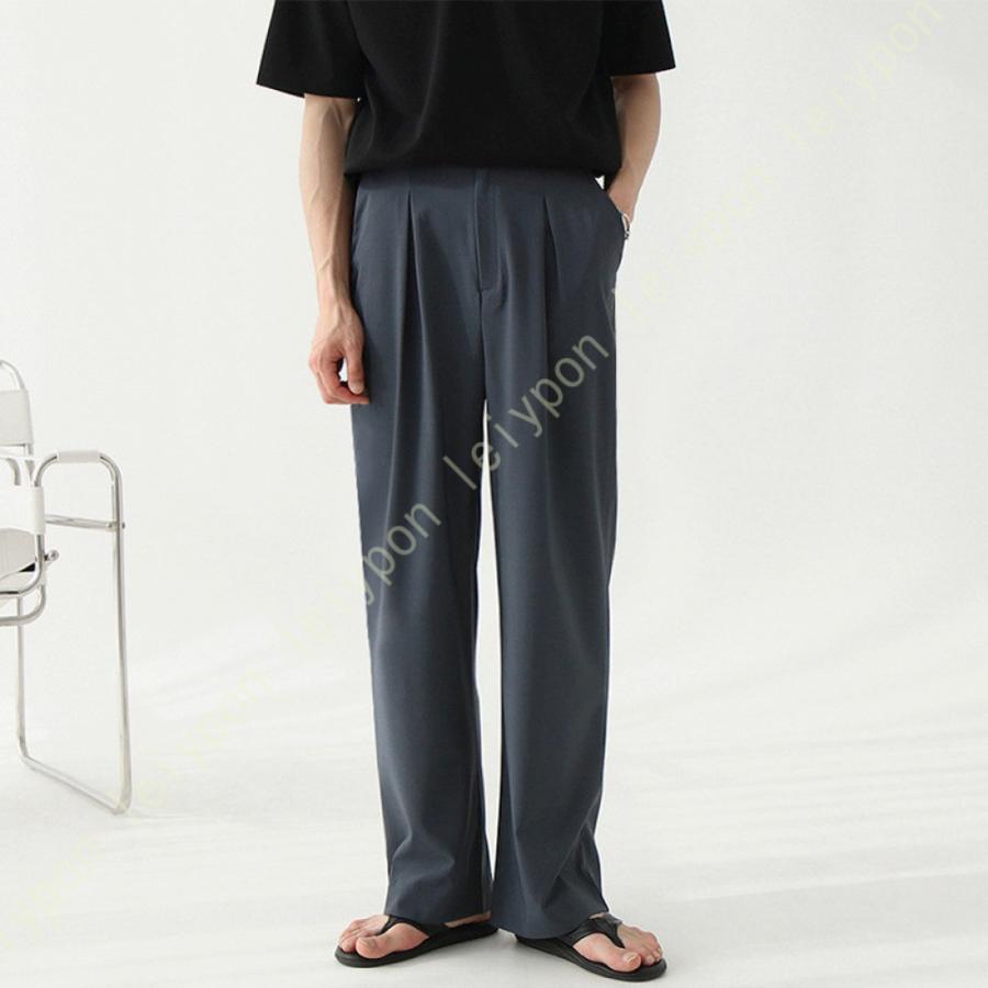 ワイドパンツ メンズ グレー 黒 スラックス ハイウエスト タック ワイドパンツ メンズ グレー 黒 スラックス ハイウエスト タック