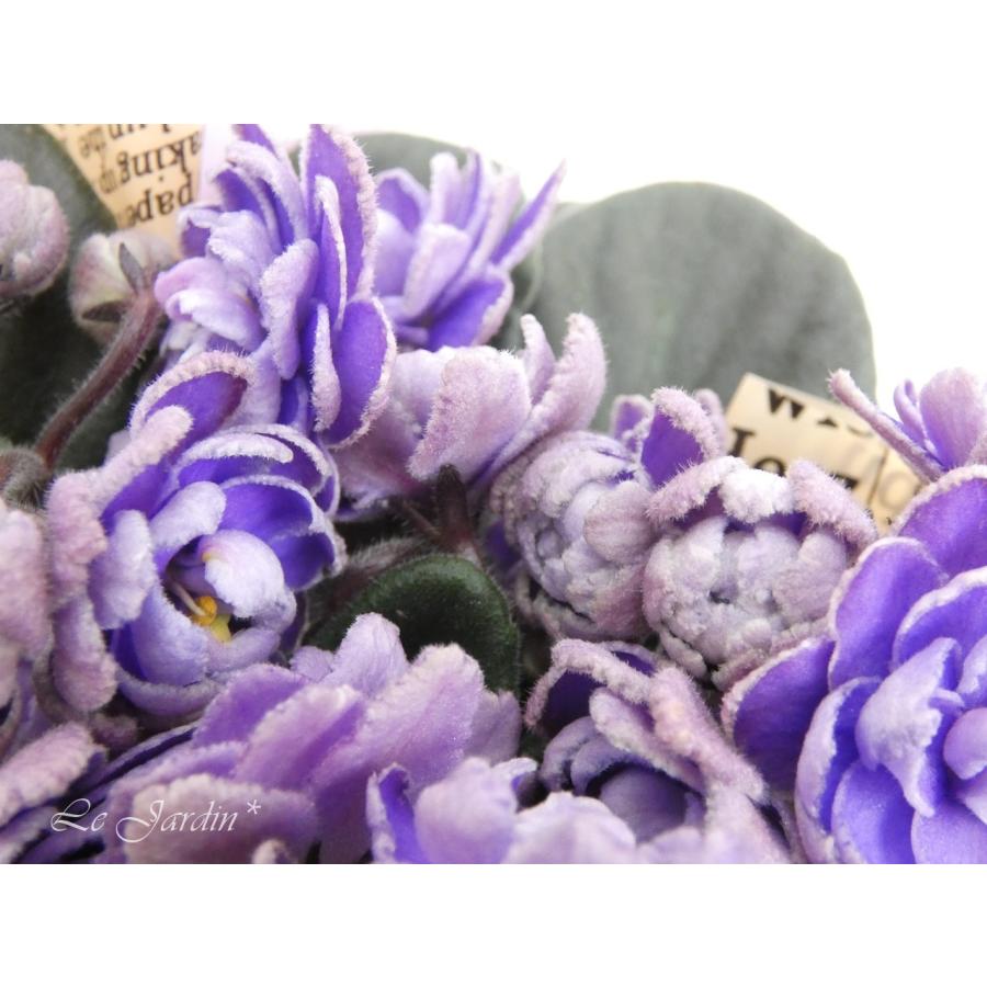 【ＫＩＹＯＮＥ　キヨネ】紫×グレー複色＆八重咲きセントポーリア・４寸鉢｜lejardin｜02
