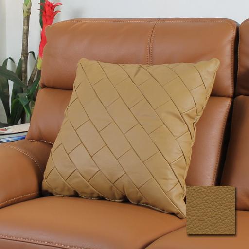 Lelax 総革 1mm厚 クッション 本革 正方形 ハンドメイド シンプル