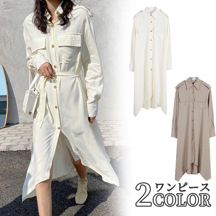 特別セール品 シャツワンピース レディース ロング丈ワンピース 秋 春 夏 ワンピース ロングシャツ ロング丈 ミモレ丈 Aライン カジュアル 着痩せ 長袖 女性用 大人 通勤