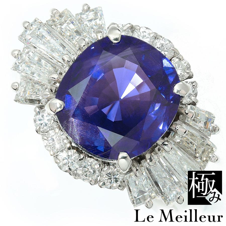 カラーチェンジサファイア 3.558ct ダイヤ 1.59ct プラチナ Pt900 非
