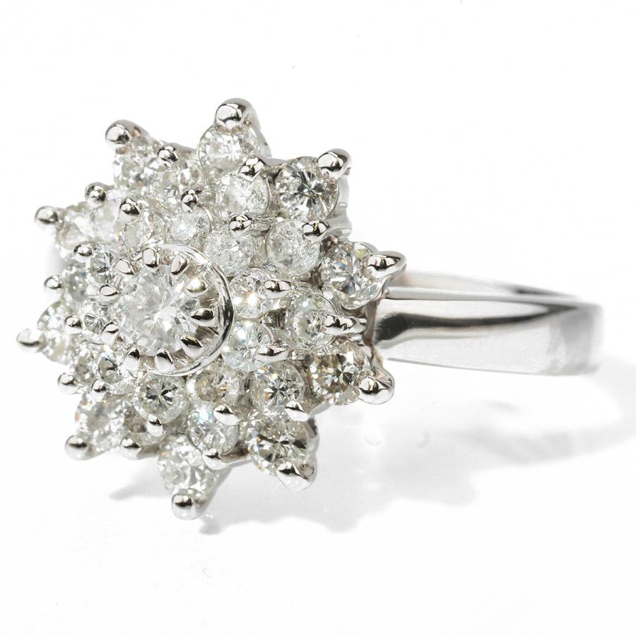 フラワーモチーフリング 指輪 ダイヤモンド 1ct プラチナ Pt900