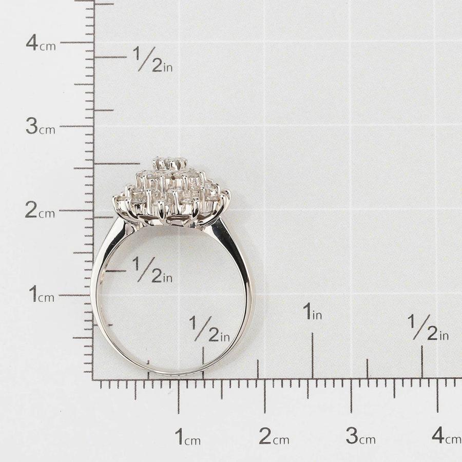 フラワーモチーフリング 指輪 ダイヤモンド 1ct プラチナ Pt900 13号