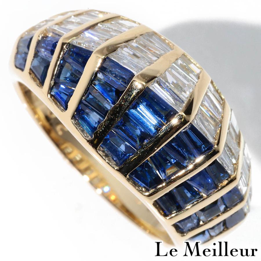 ブルーサファイア 1.85ct ダイヤモンド 0.92ct イエローゴールド K18YG