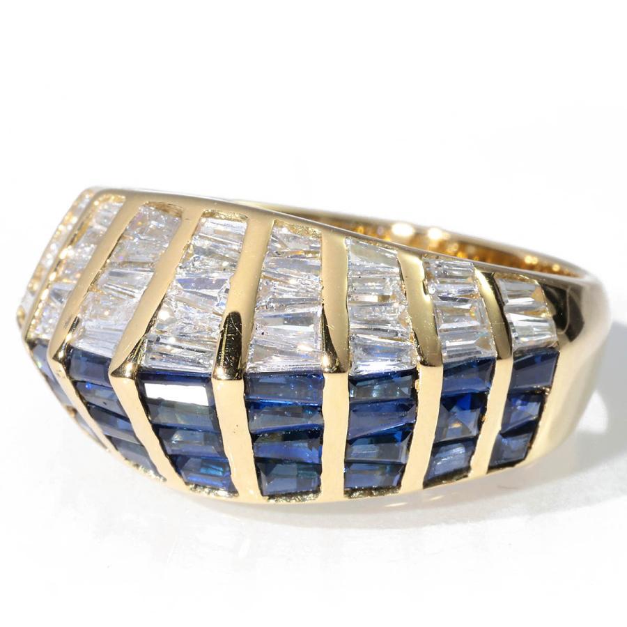 ブルーサファイア 1.85ct ダイヤモンド 0.92ct イエローゴールド K18YG
