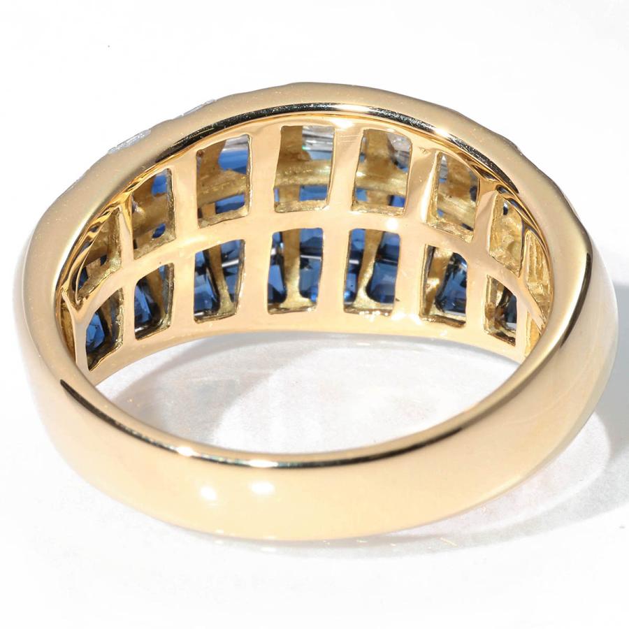 ブルーサファイア 1.85ct ダイヤモンド 0.92ct イエローゴールド K18YG