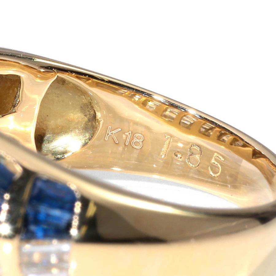ブルーサファイア 1.85ct ダイヤモンド 0.92ct イエローゴールド K18YG