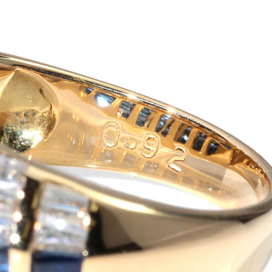 ブルーサファイア 1.85ct ダイヤモンド 0.92ct イエローゴールド K18YG