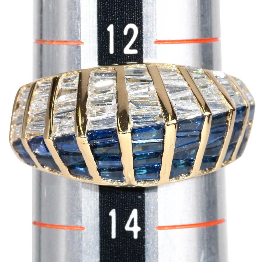 ブルーサファイア 1.85ct ダイヤモンド 0.92ct イエローゴールド K18YG
