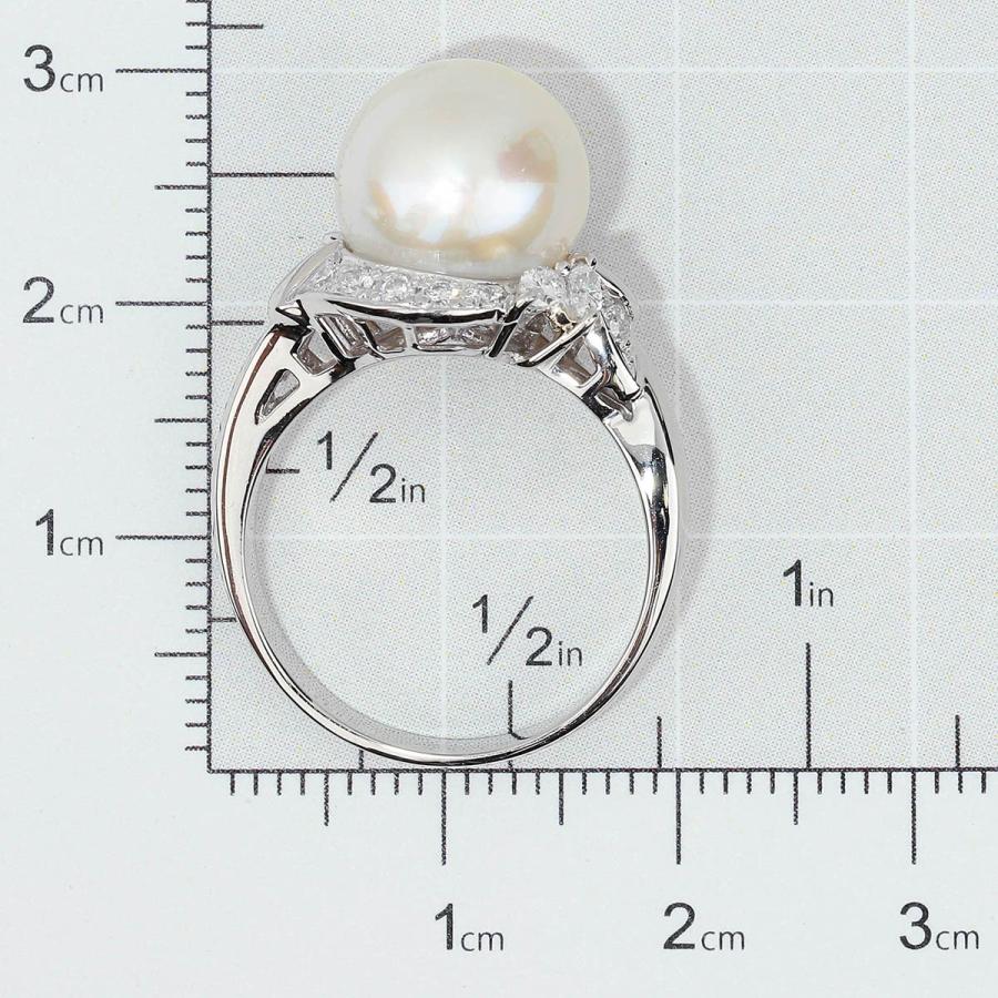 南洋真珠 10.8mm ダイヤモンド 0.39ct プラチナ Pt900 パールリング 13