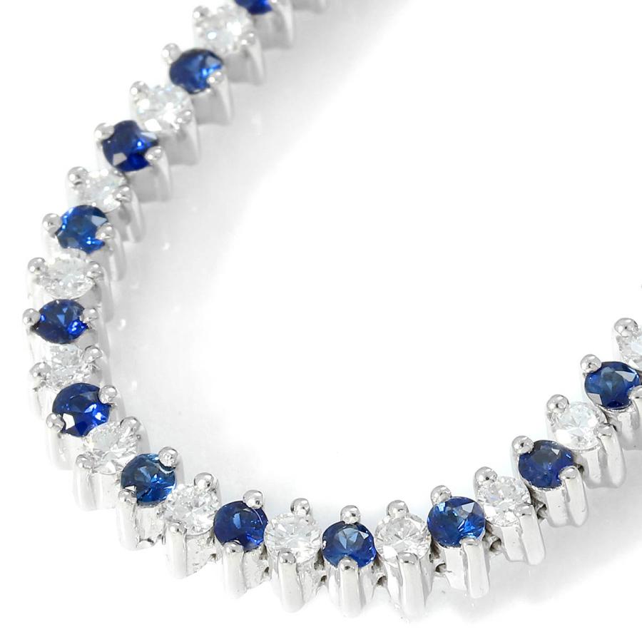 ブルーサファイア 0.98ct ダイヤモンド 1.03ct プラチナ Pt850 テニス