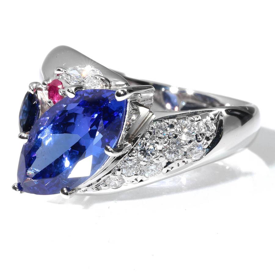 タンザナイト 3.53ct ダイヤモンド 0.32ct プラチナ Pt900 リング 15.5