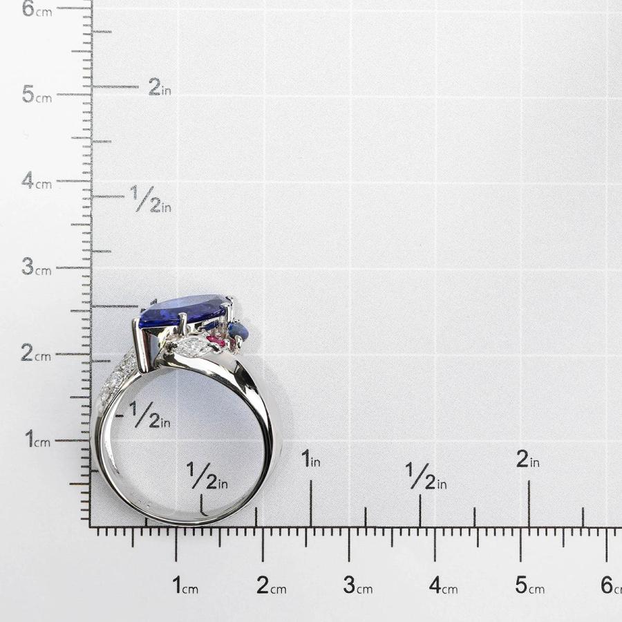 タンザナイト 3.53ct ダイヤモンド 0.32ct プラチナ Pt900 リング 15.5