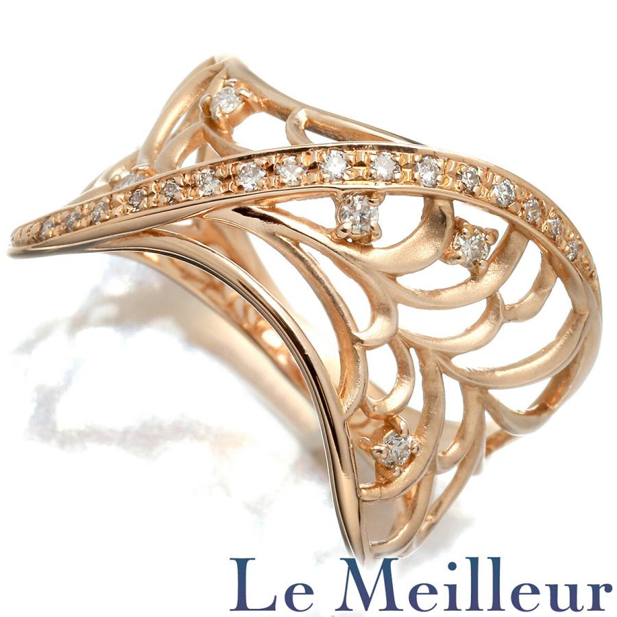 オープンワーク リング 指輪 ダイヤモンド K18 12号 中古 プレラブド  