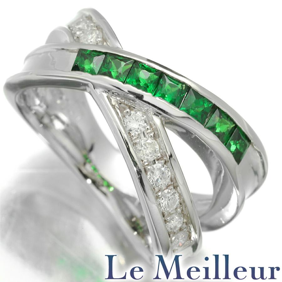クロスライン リング 指輪 グロシュラライトガーネット 0.57ct