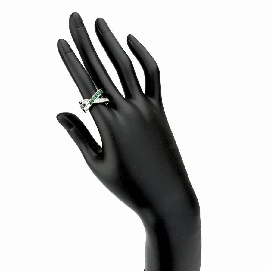 交差デザインリング 指輪 グロシュラライトガーネット 0.57ct  