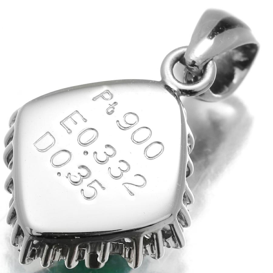 エメラルド 0.332ct ダイヤモンド 0.35ct プラチナ Pt900 ヘイロー 