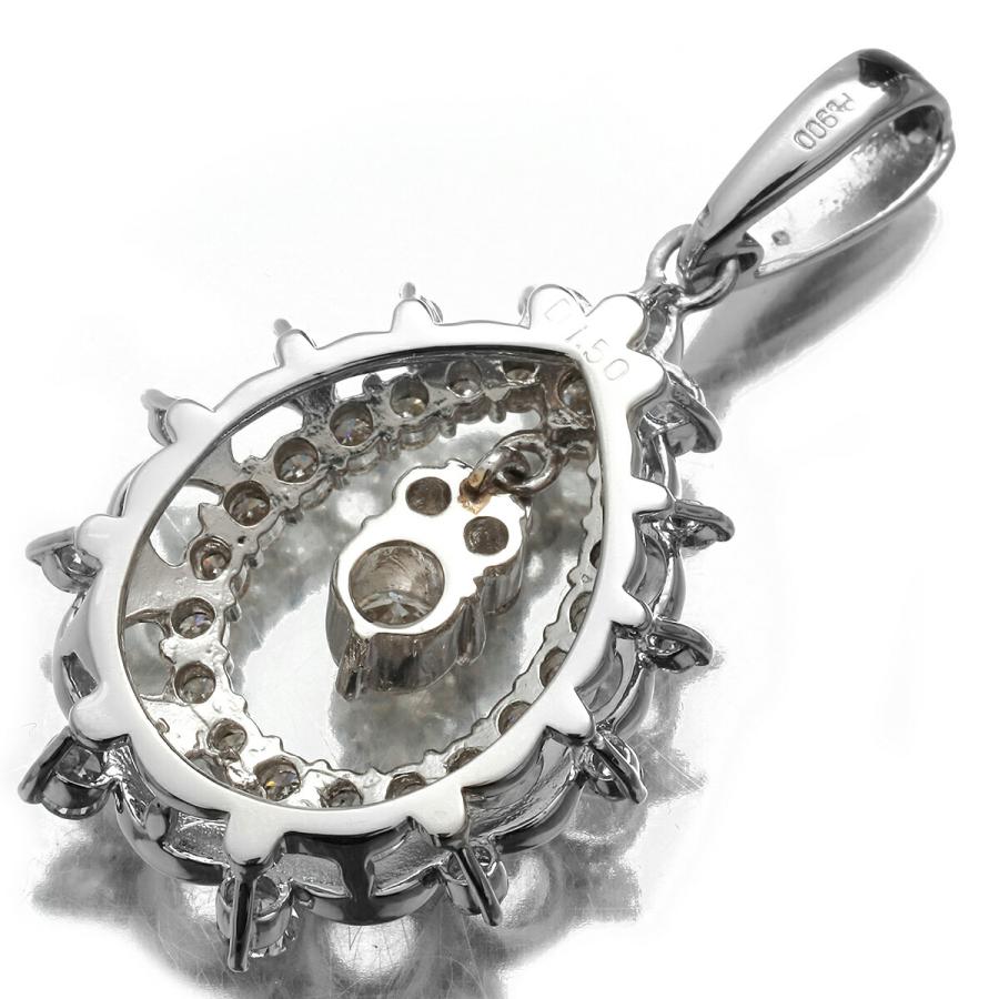 ダイヤモンド 1.50ct プラチナ Pt900 ドロップデザインペンダント 
