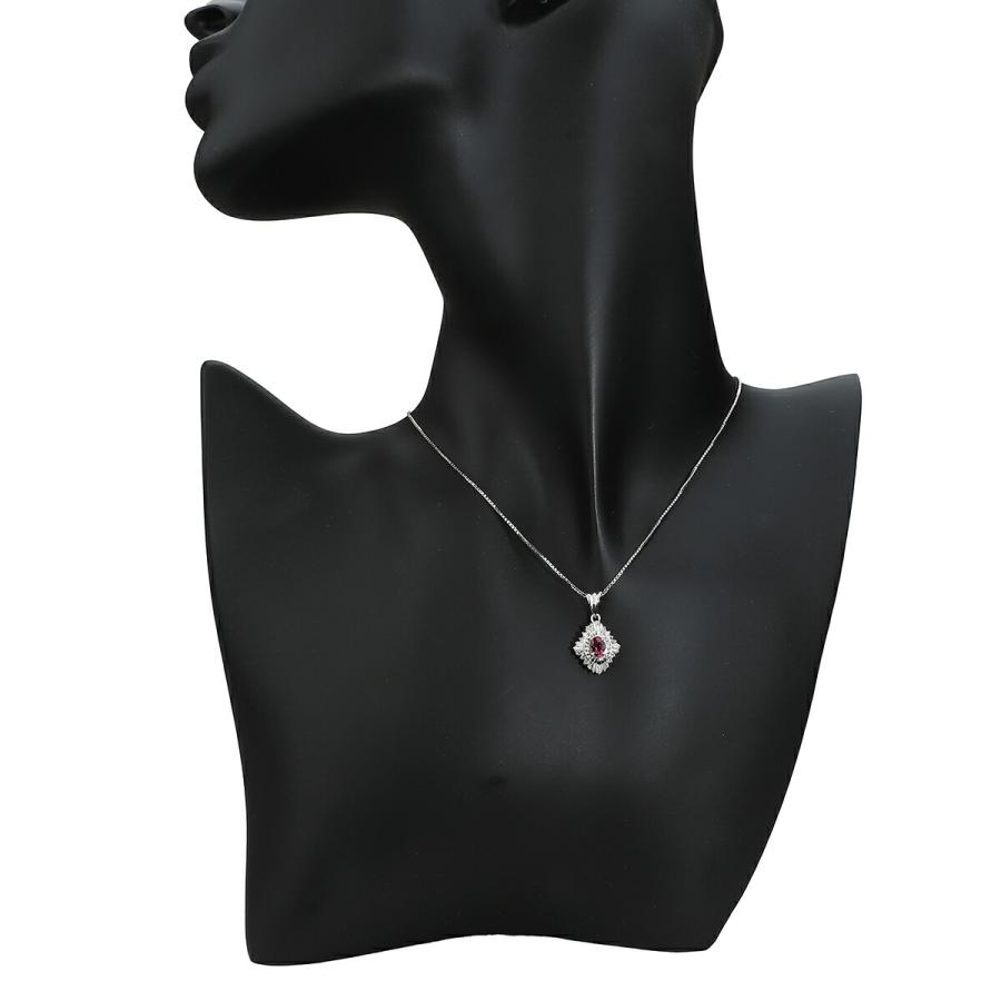 ルビー 0.31ct ダイヤモンド 0.35ct プラチナ Pt900 ヘイローデザインペンダントネックレス 新品仕上済 中古 返品OK RE-PRICE_3