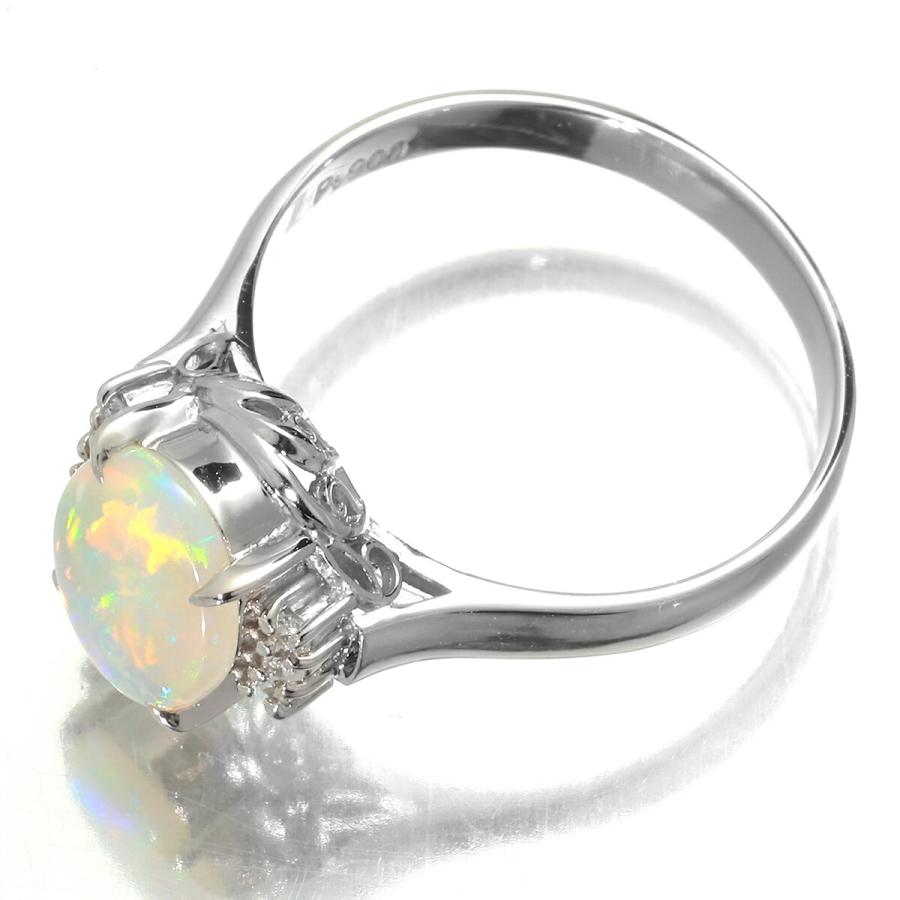 リング 指輪 オパール 0.92ct ダイヤモンド Pt900 13号 中古  