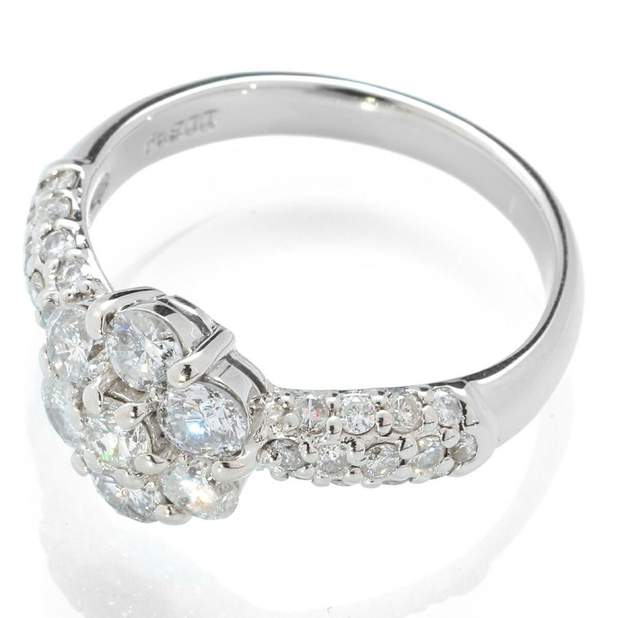 フラワーデザインリング SIクラス 7P 指輪 ダイヤモンド 1.36ct Pt900  