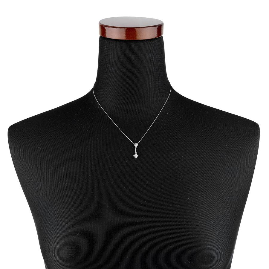 フラワーデザイン ネックレス ダイヤモンド 0.2ct プラチナ Pt900 中古 
