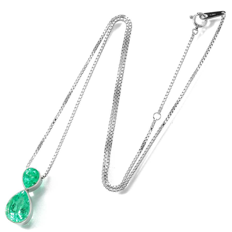 ペンダントネックレス エメラルド 2.88ct プラチナ Pt900 中古 返品OK