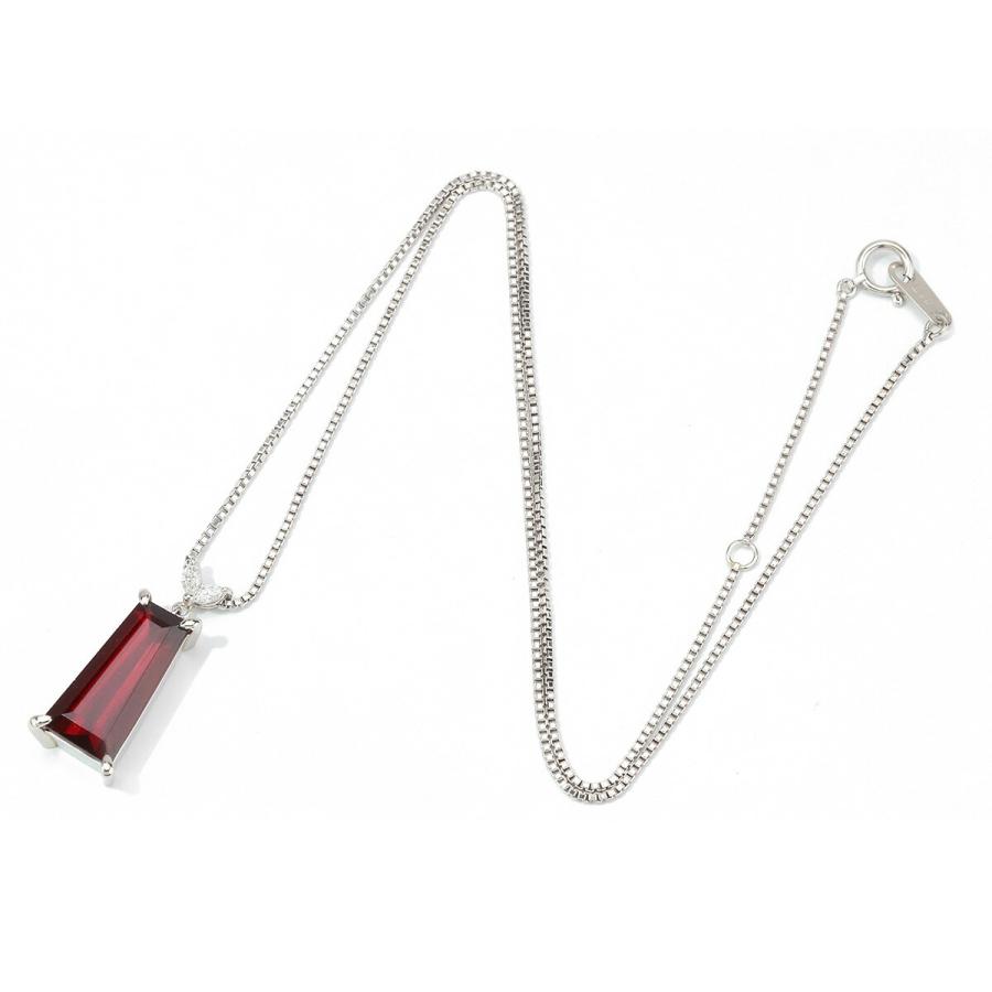 ガーネット 6.19ct ダイヤモンド プラチナ Pt900 ペンダントネックレス 