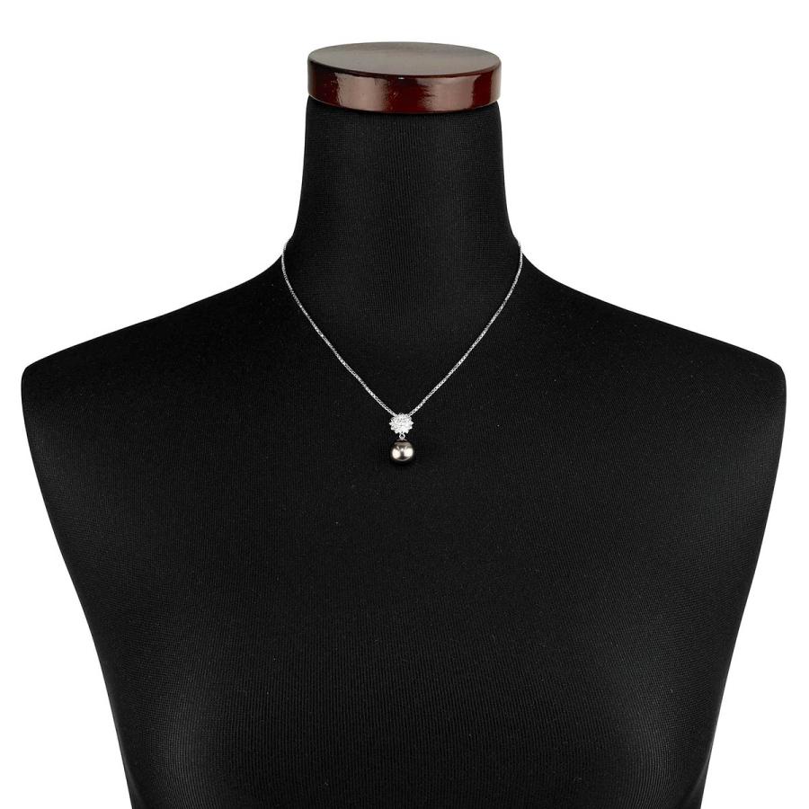 黒蝶真珠 ダイヤモンド 0.33ct プラチナ Pt900 パールペンダント 