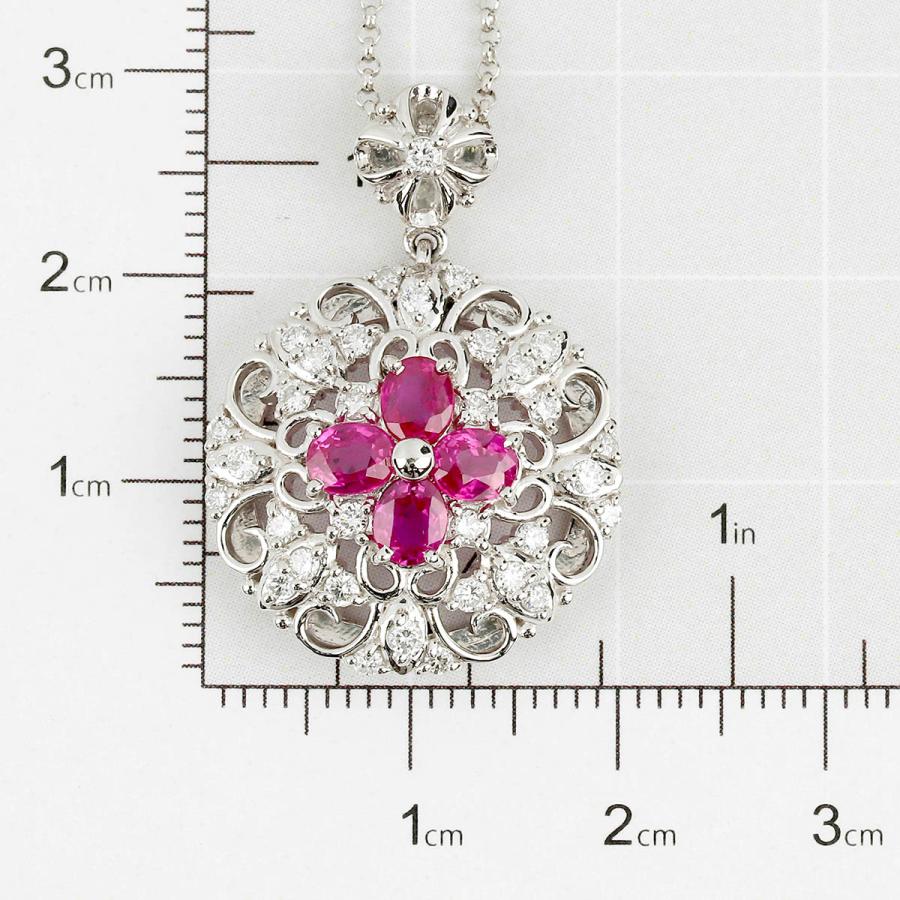 ペンダント ルビー 1.22ct ダイヤモンド 0.50ct プラチナ Pt900 中古