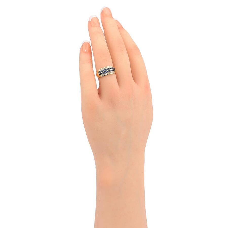 リング 指輪 サファイア 1.39ct ダイヤモンド 0.21ct イエローゴールド