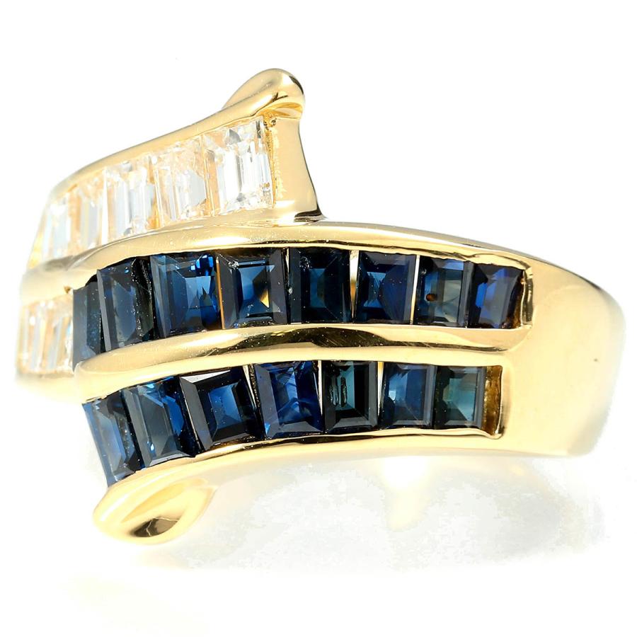 リング 指輪 ブルーサファイア 1.8ct ダイヤモンド 0.87ct イエロー 