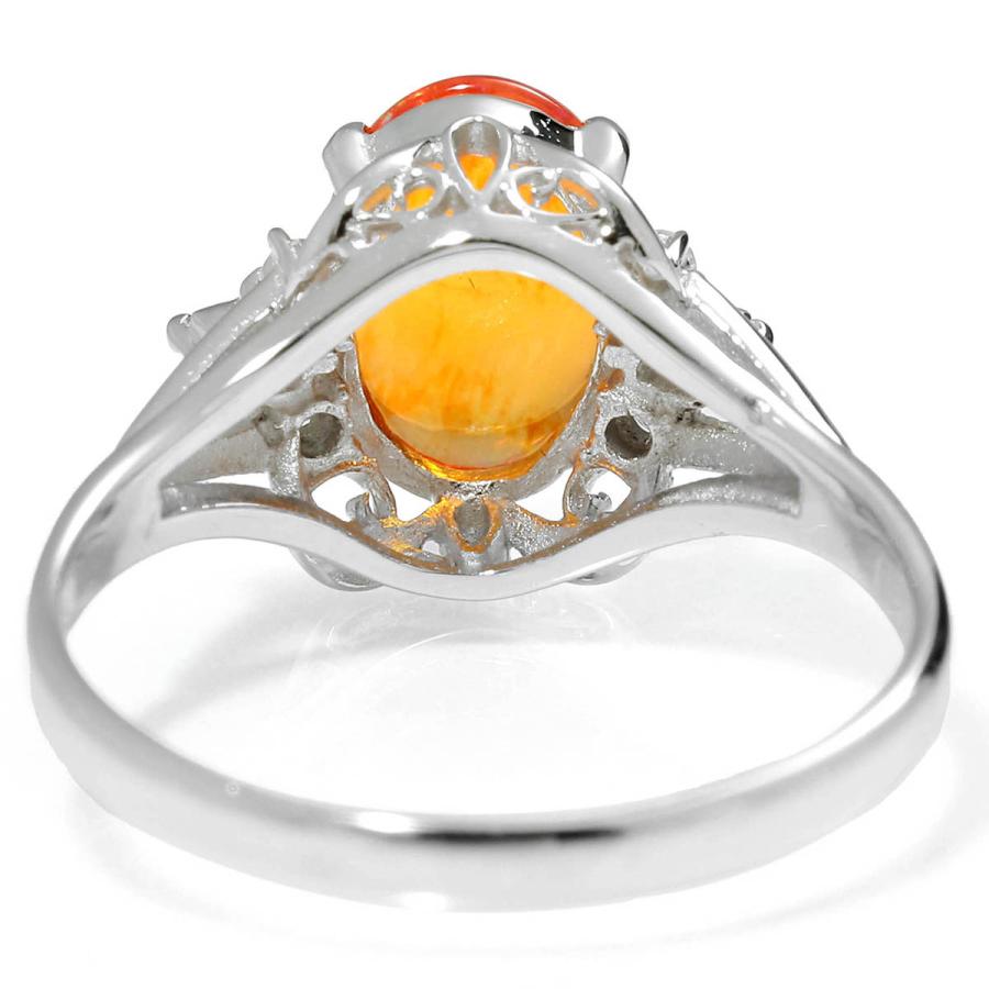 リング 指輪 ファイアオパール 0.86ct ダイヤモンド プラチナ Pt900 11 