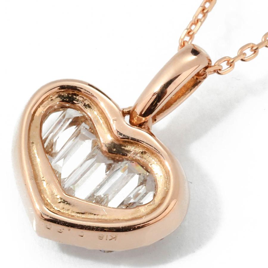 ダイヤモンド 0.31ct ピンクゴールド K14PG ダブルハートペンダント 