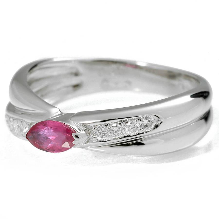 リング 指輪 ルビー 0.37ct ダイヤモンド プラチナ Pt900 15号 中古 