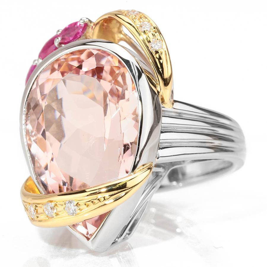 モルガナイト 17.76ct ダイヤモンド プラチナ Pt900 リング 13.5号 