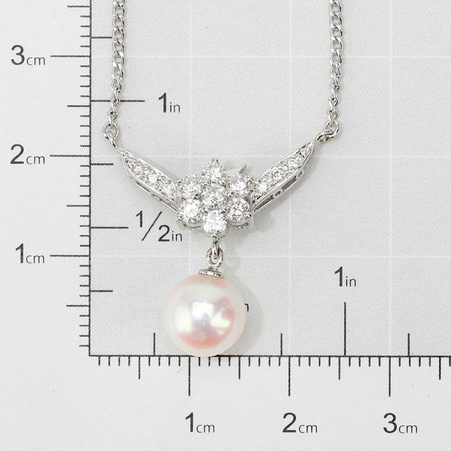 真珠 ダイヤモンド 0.41ct プラチナ Pt900 パールネックレス 新品仕上 