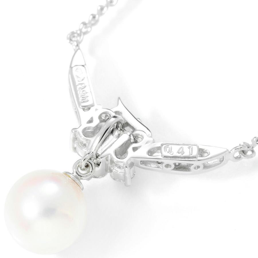真珠 ダイヤモンド 0.41ct プラチナ Pt900 パールネックレス 新品仕上 