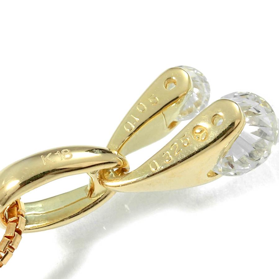 ペンダントネックレス ダイヤモンド 0.325ct イエローゴールド K18YG 中古 返品OK_3
