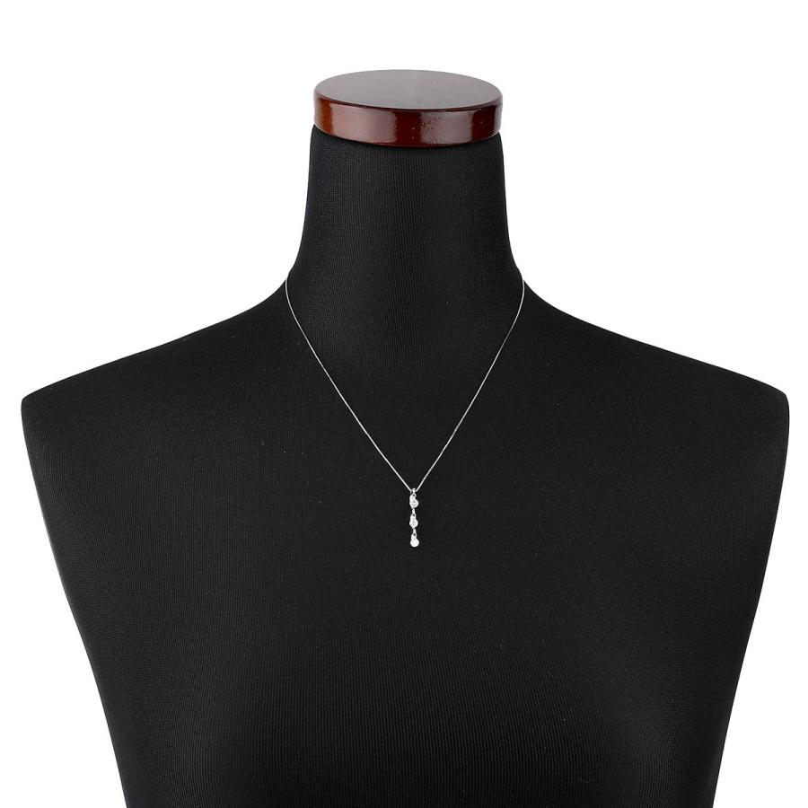スリーストーンネックレス イエローダイヤモンド 0.45ct ホワイト 