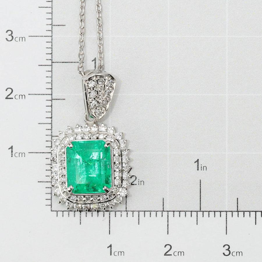 ペンダント エメラルド 2.81ct ダイヤモンド 0.54ct プラチナ Pt900 