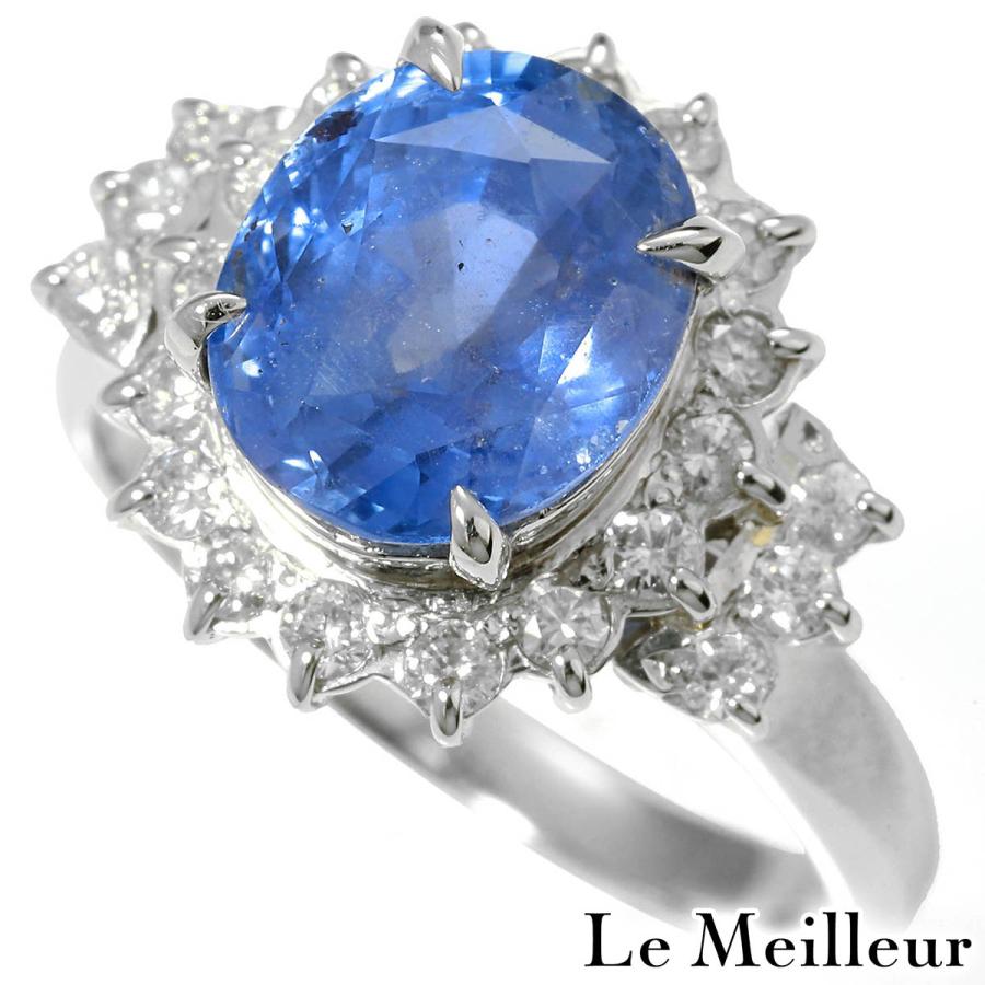 リング 指輪 サファイア 4.60ct ダイヤモンド 0.45ct プラチナ Pt850